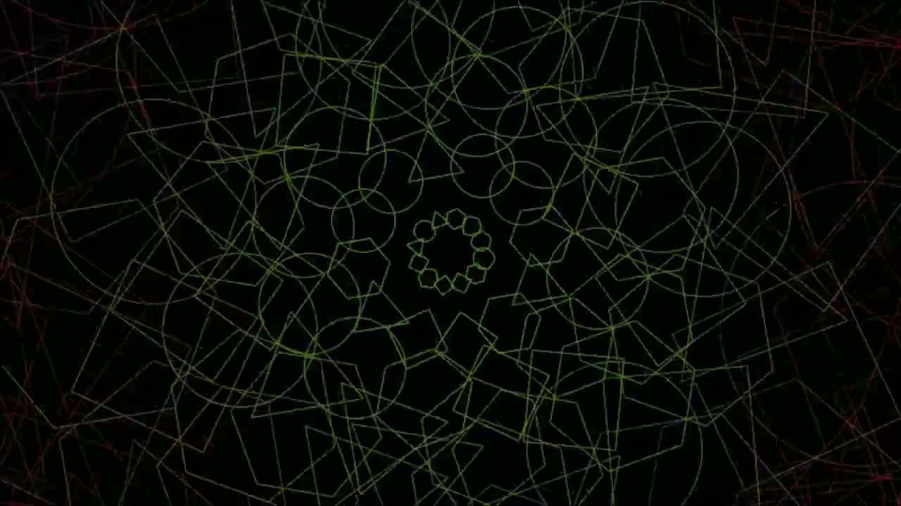 Animazione di mandala geometrico astratto con linee rotanti