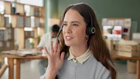 representante de servicio al cliente con auriculares