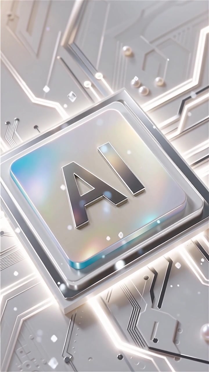 Futuristic AI Chip Motherboard Technology Background