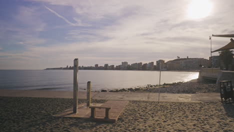 timelapse of the coastline of fuengirola, andalusia, spain