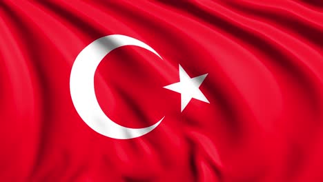 flag of turkey with fabric structure in the wind (loopable)