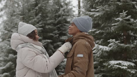 couple in winter snow