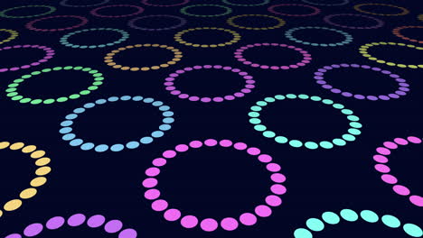 colorful overlapping circle pattern on black background