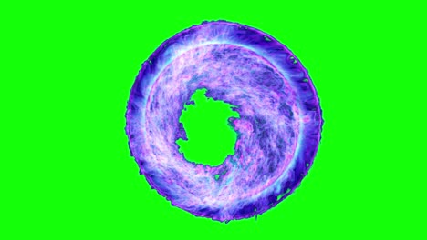 anillo de la puerta de la estrella vista frontal de la animación 3d puerta de la nube que aparece y desaparece en la pantalla verde