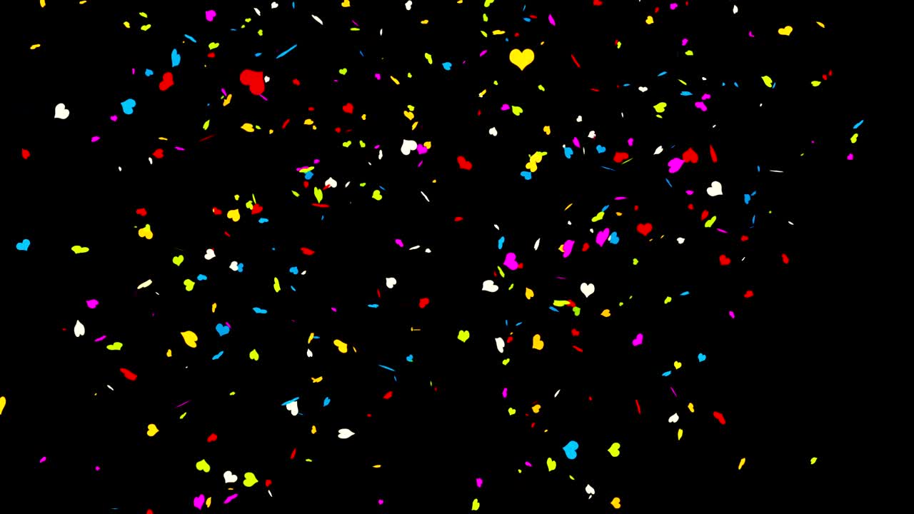 confeti colorido sobre un fondo negro