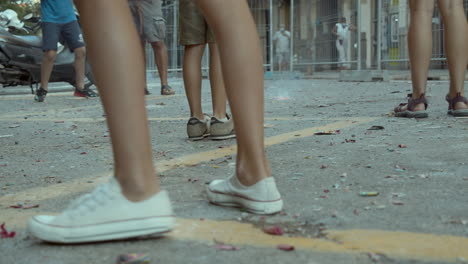 Kids-having-fun-with-firecrackers-during-Las-Fallas-festival