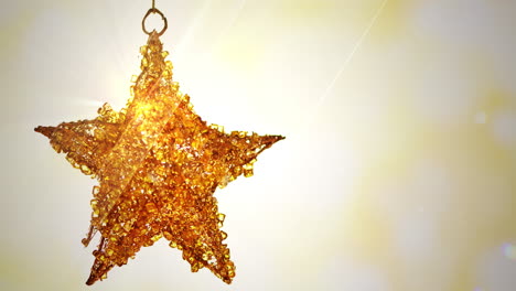 ornamento de navidad de estrella de oro