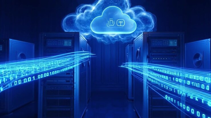 Digital Data Transfer from Server Racks to Cloud Computing Network