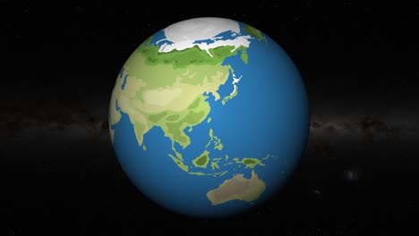 animation depicting a zoom-in towards taipei on earth