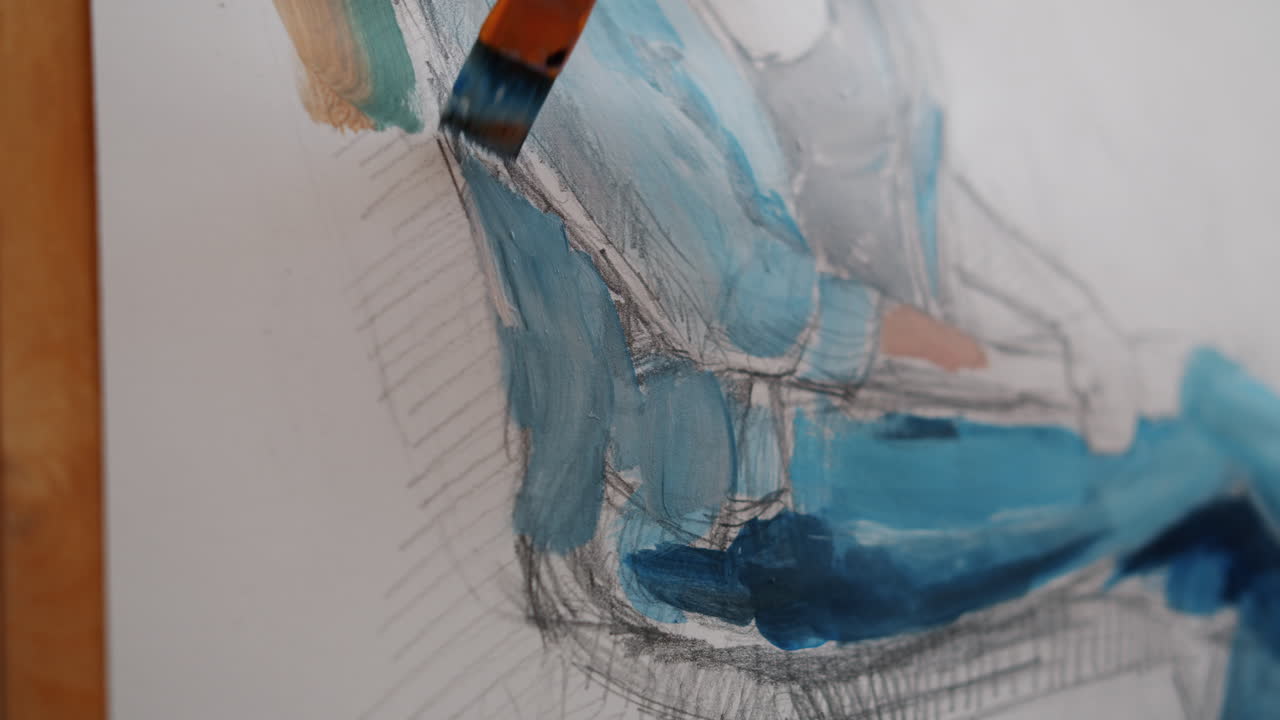 artista pintando un retrato