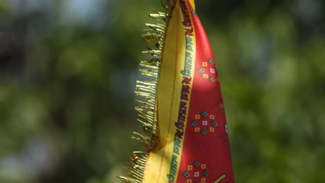 red kanakadurga flag . gold