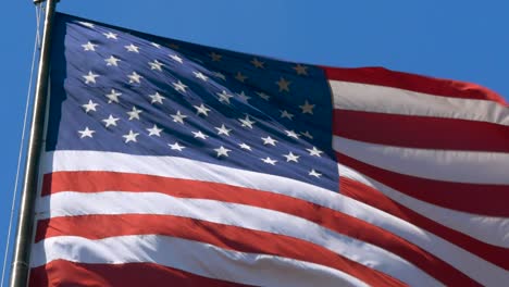 close up of usa flag flying