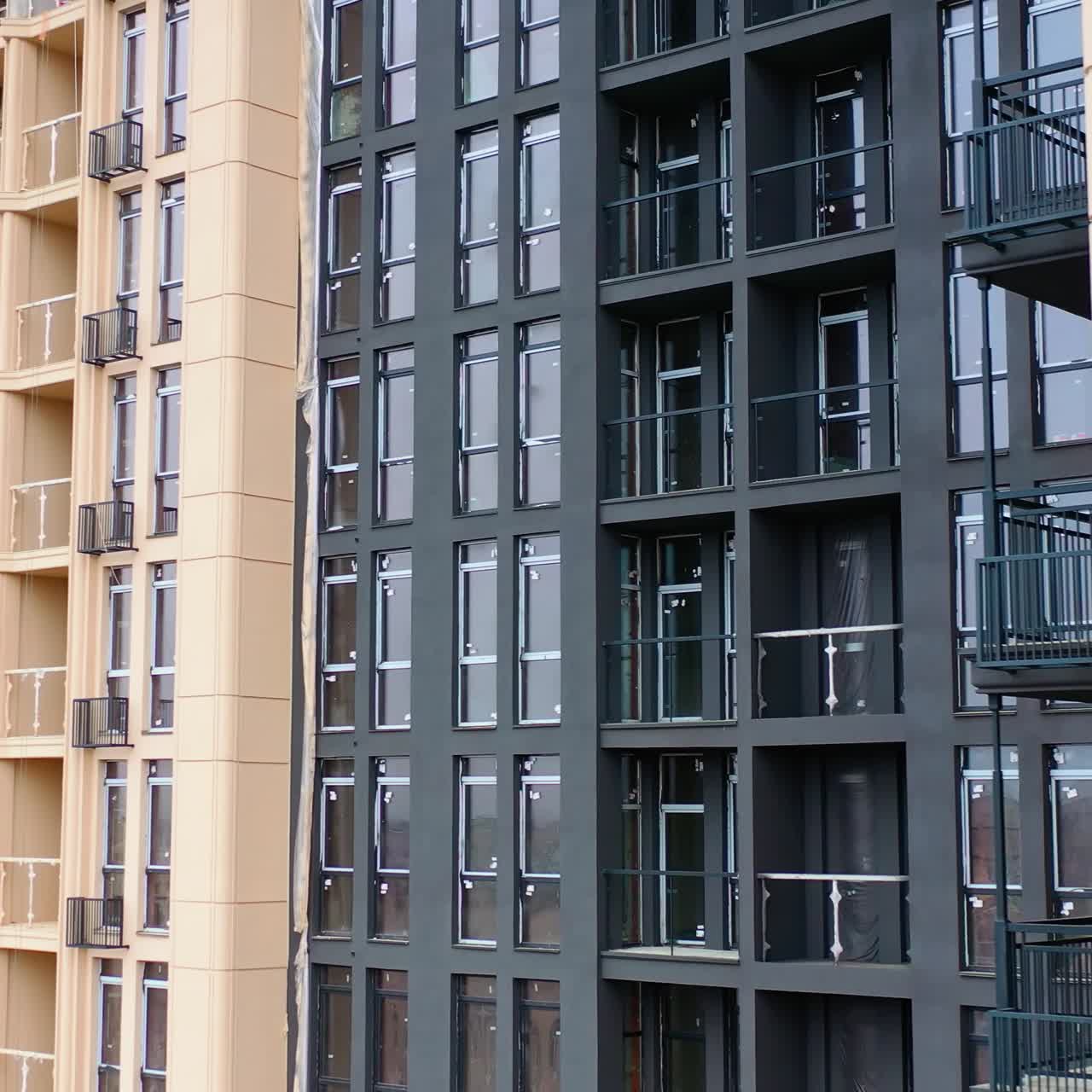 Aerial view of apartment building