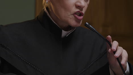 judge speaking at a hearing