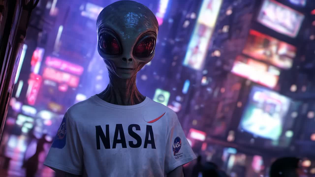 alienígena en el cuadrado de veces