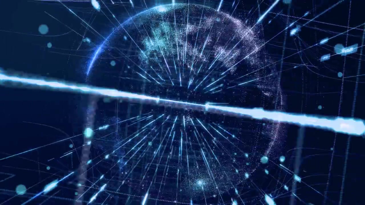 Global Digital Network Connecting the Earth with Data Flow