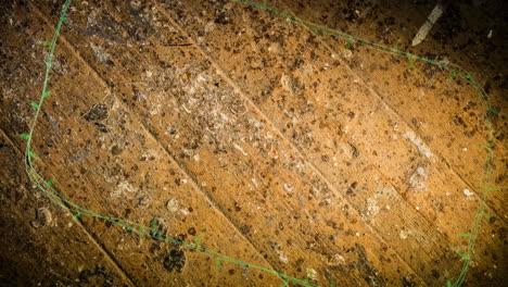 animación de luces de hadas parpadeantes con espacio de copia en fondo de madera