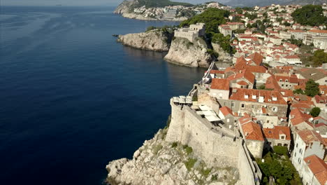 dubrovnik old town city walls and coast line