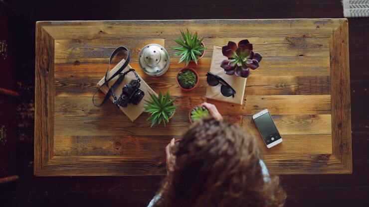 Woman Taking Photo of Table Decor