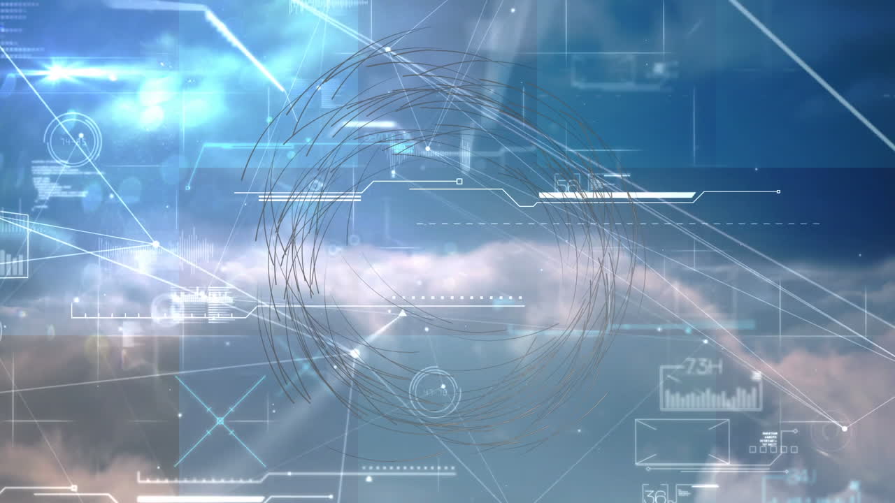 구름 위의 모양의 애니메이션과 데이터 처리