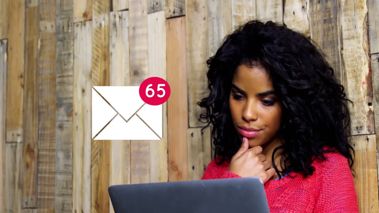 Woman with a laptop 4k