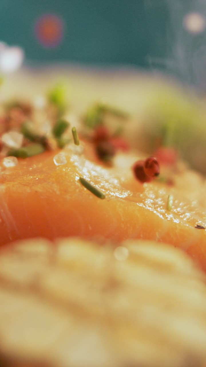 Close-up of Salmon Preparation