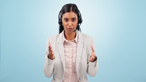 Stress,-call-center-and-face-of-frustrated-woman