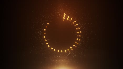 golden circle frame with particles