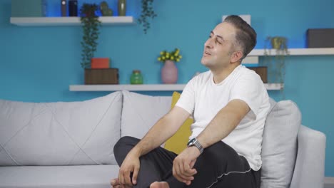 행복하고 평화로운 사람.