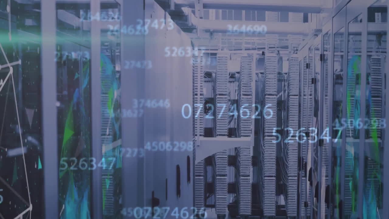 Animation of financial data processing over computer servers