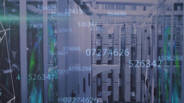 Animation of financial data processing over computer servers