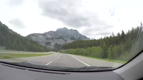 car mounted timelpase driving through national parks in canada