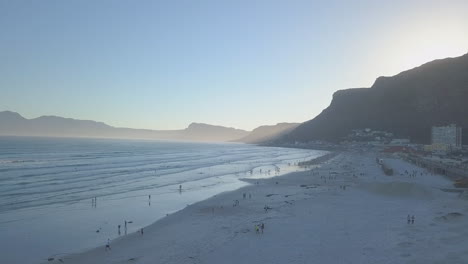 aerial flying along beach in south africa