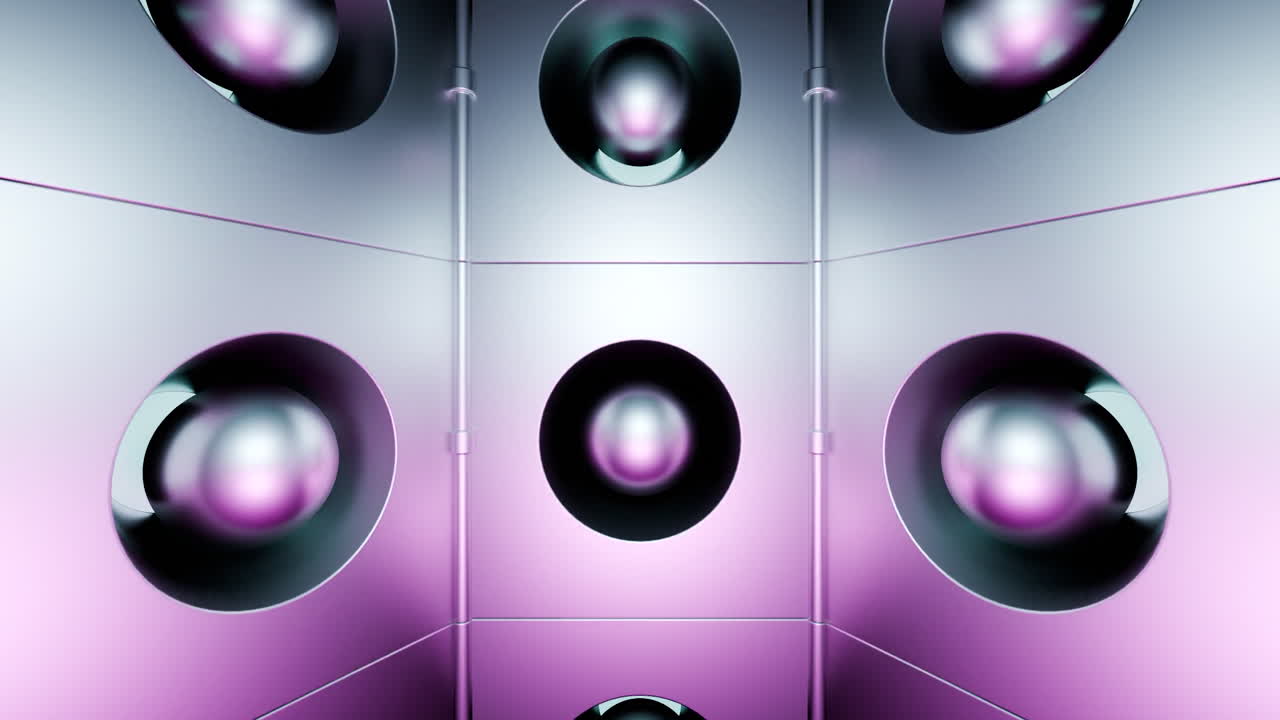 абстрактный геометрический металлический дизайн с сферами