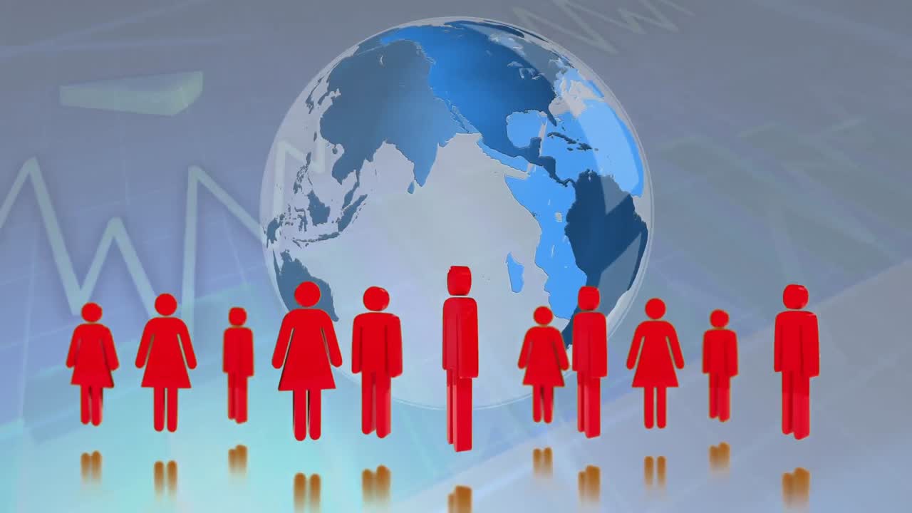 성 아이콘 과 회전하는 지구