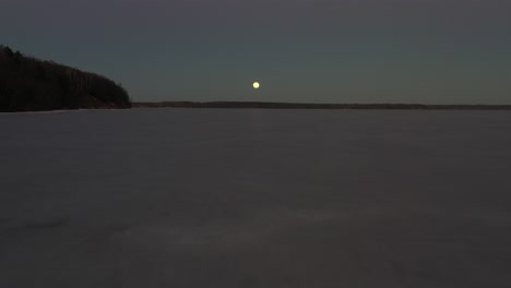 drone aerial view of full moon