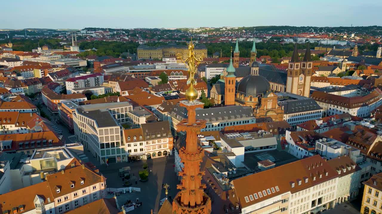 Aerial View of Mannheim, Germany at Sunrise