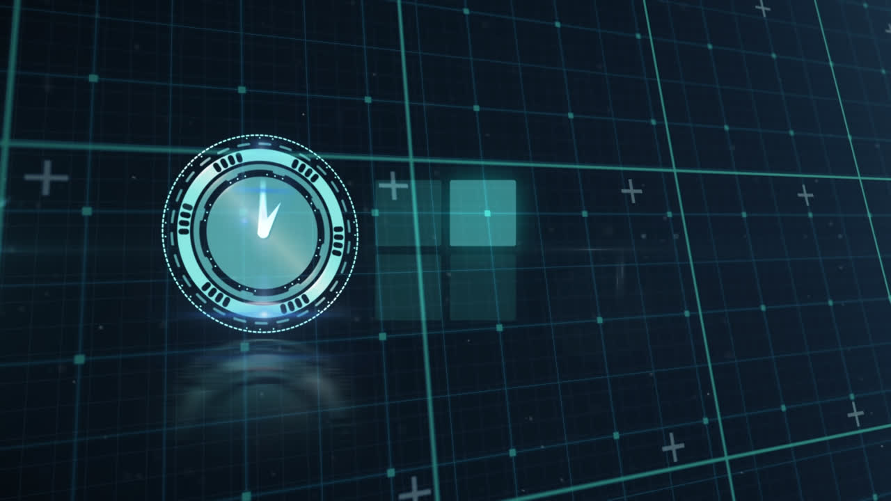 Animation of clock over grid