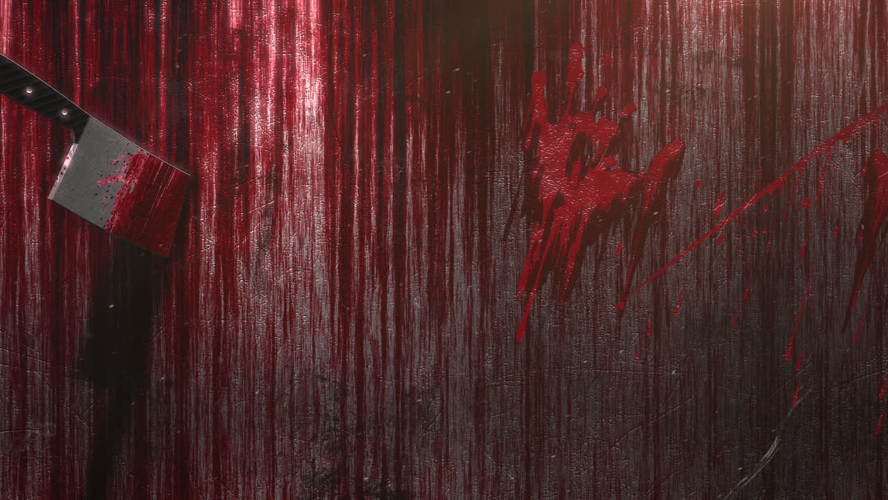 fondo de terror místico con sangre oscura y cuchillo