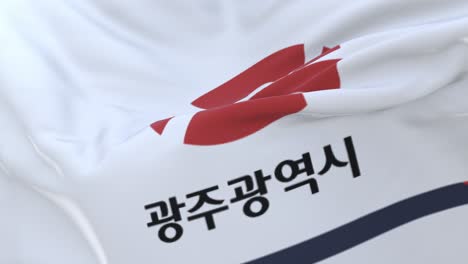 gwangju flag, province and city of south korea, loop