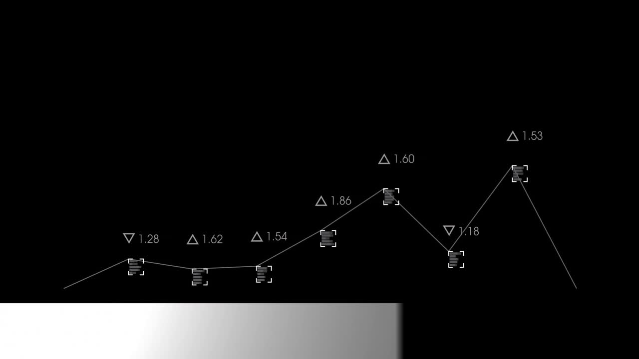 변동하는 주식 시장 데이터와 레드 글로브 그래픽을 가진 뉴스 애니메이션