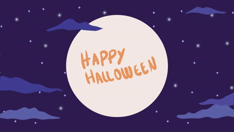 happy halloween celebration lettering animation