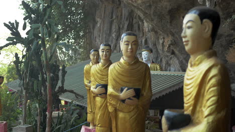 monk statue cave myanmar