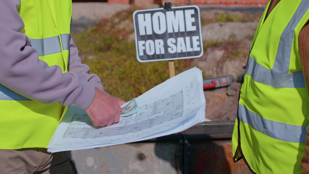 Professional architect receive salary from employer, male realtor receive money dollar cash from ceo