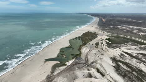 picturesque beach village of jericoacoara in ceará, brazil. aerial drone shot