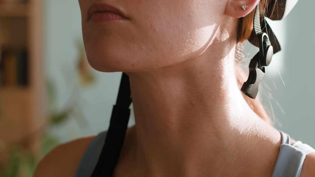 Close-up of a Woman with a Helmet