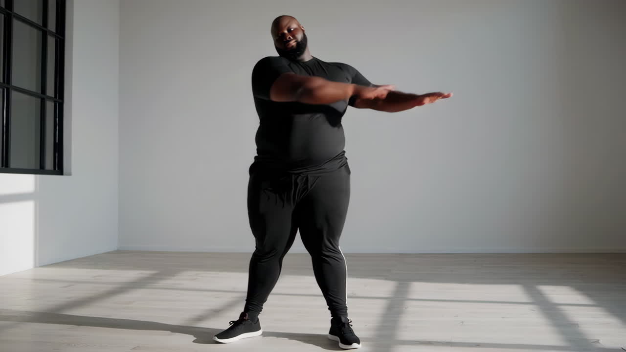 Plus-size Man in Workout Clothes