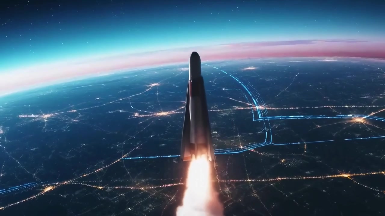 Rocket Launching from Laptop Screen into Space