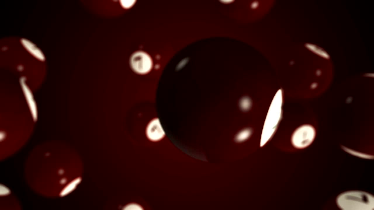 Billiards ball rotating and transition with luma matte alpha channel - seamless loop - stock video