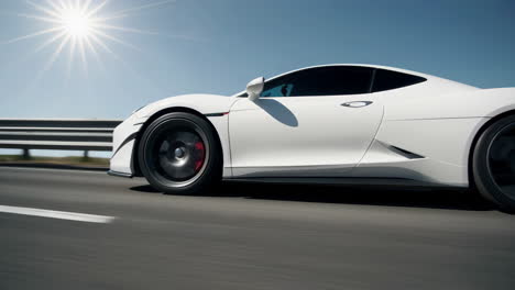white sports car on highway